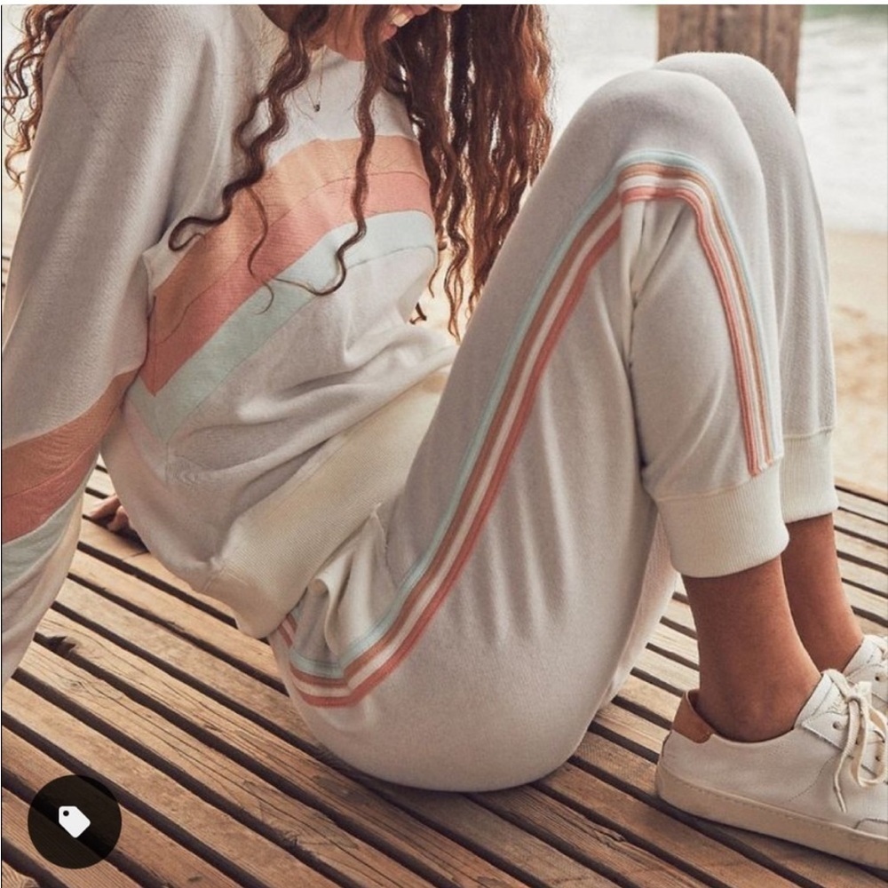 Faherty Molli Jogger Pants Golden Hour Terrycloth Athleisure Loungewear